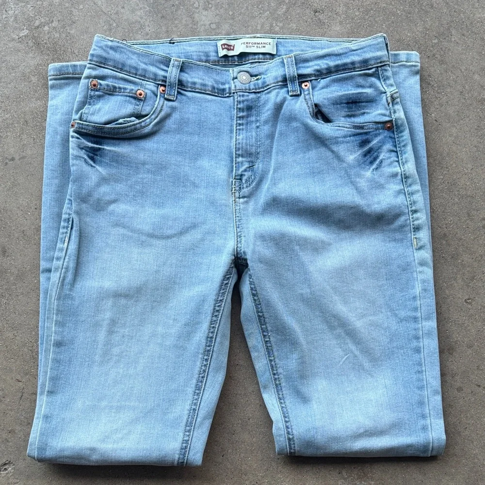 Levis 5-11 Performance Light Blue Denim Jeans Size 29 x 31